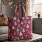 Christmas Tree Cotton Tote Shoulder Bag - Purple - 14.2"W × 15.4"H × 4.1"D - image 8