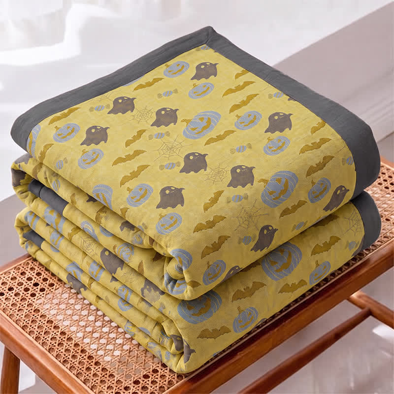 Reversible Halloween Pumpkin Ghost Cotton Blanket - image 13