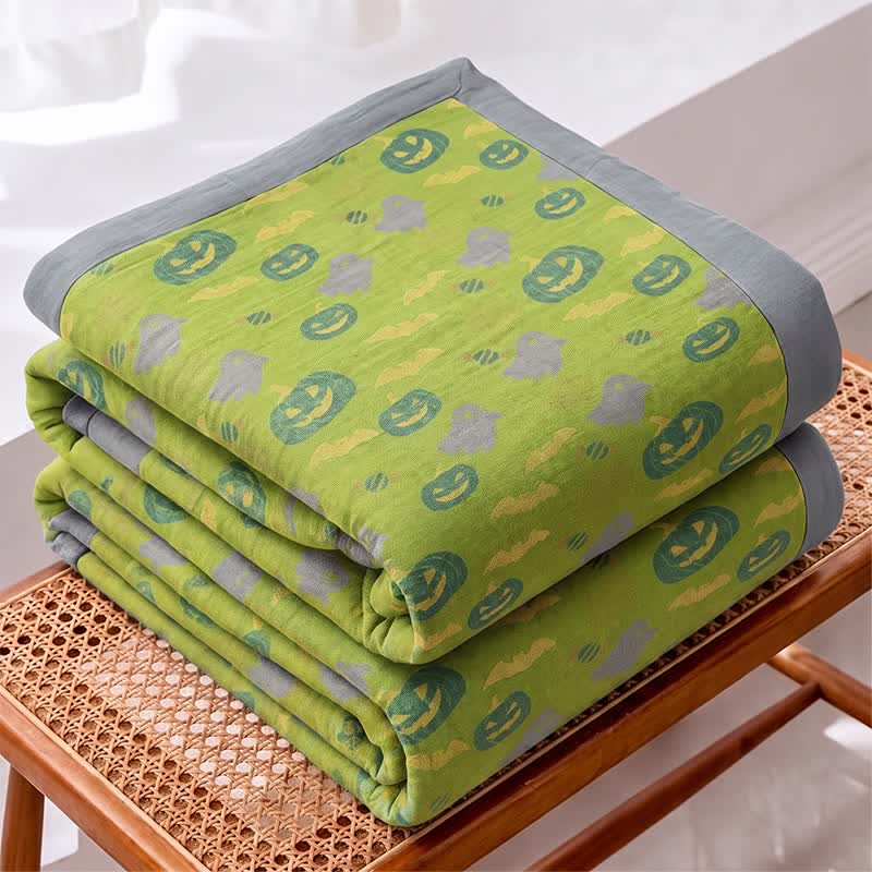Reversible Halloween Pumpkin Ghost Cotton Blanket - image 25