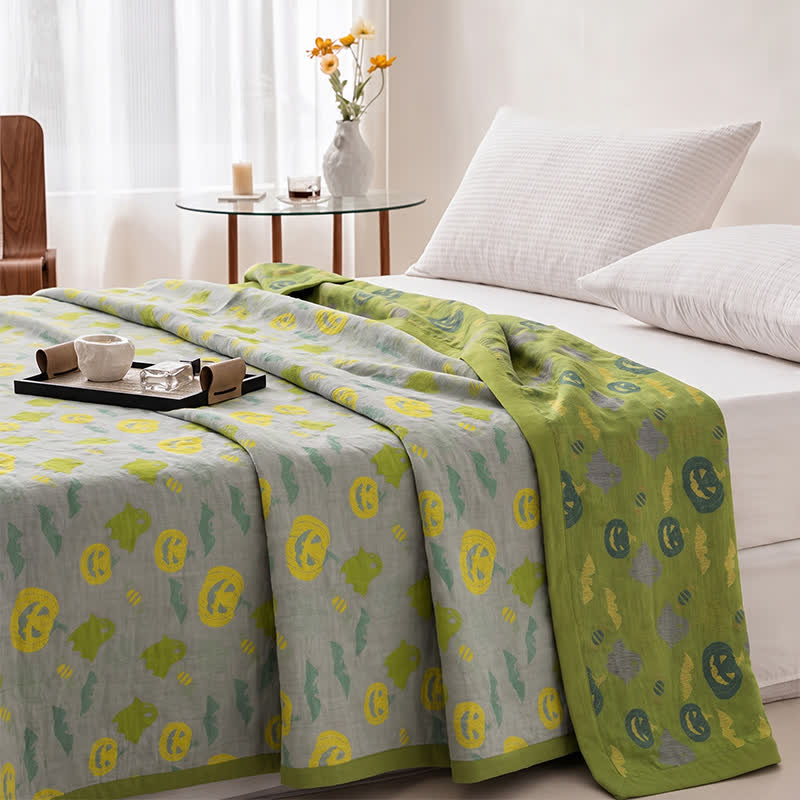 Reversible Halloween Pumpkin Ghost Cotton Blanket - image 32