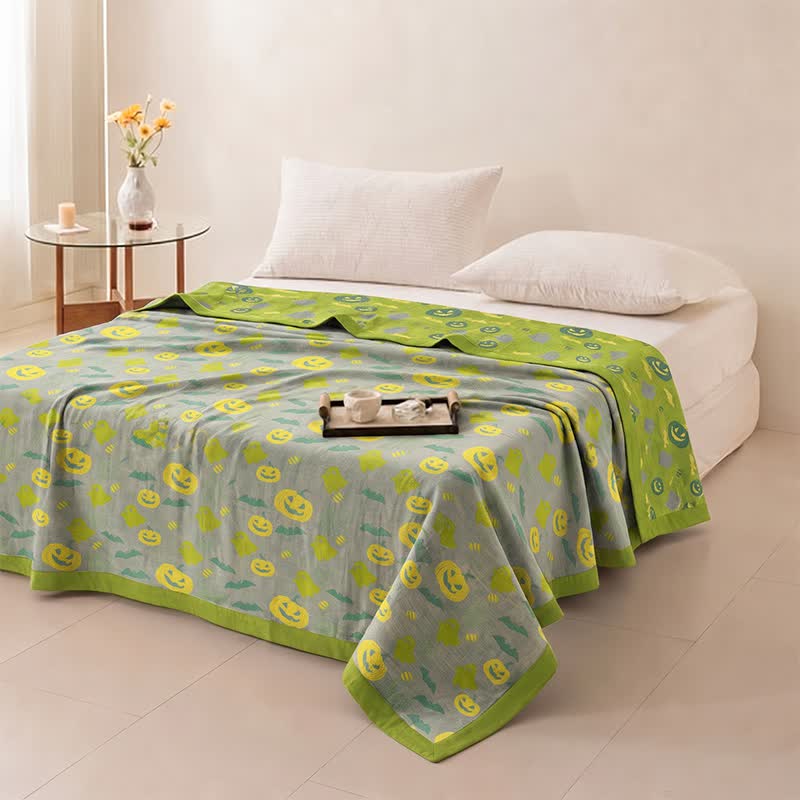 Reversible Halloween Pumpkin Ghost Cotton Blanket - image 34