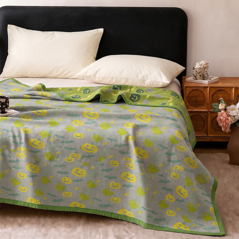 Reversible Halloween Pumpkin Ghost Cotton Blanket - image 33