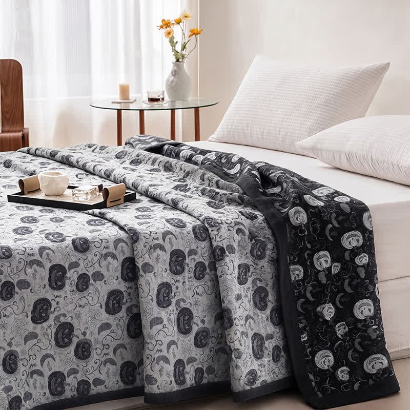 Halloween Pumpkin Ghost Reversible Cotton Blanket - image 7