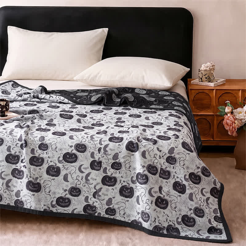 Halloween Pumpkin Ghost Reversible Cotton Blanket - image 8