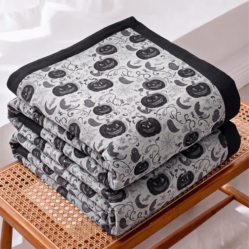 Halloween Pumpkin Ghost Reversible Cotton Blanket - image 6