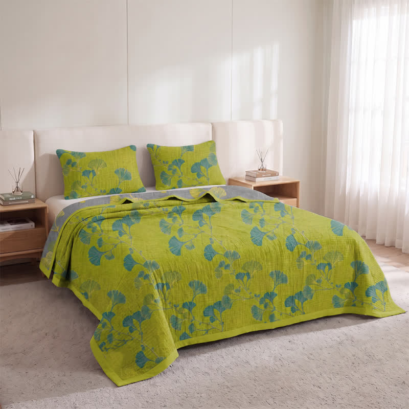 Retro Garden Flower Cotton Reversible Quilt - image 3