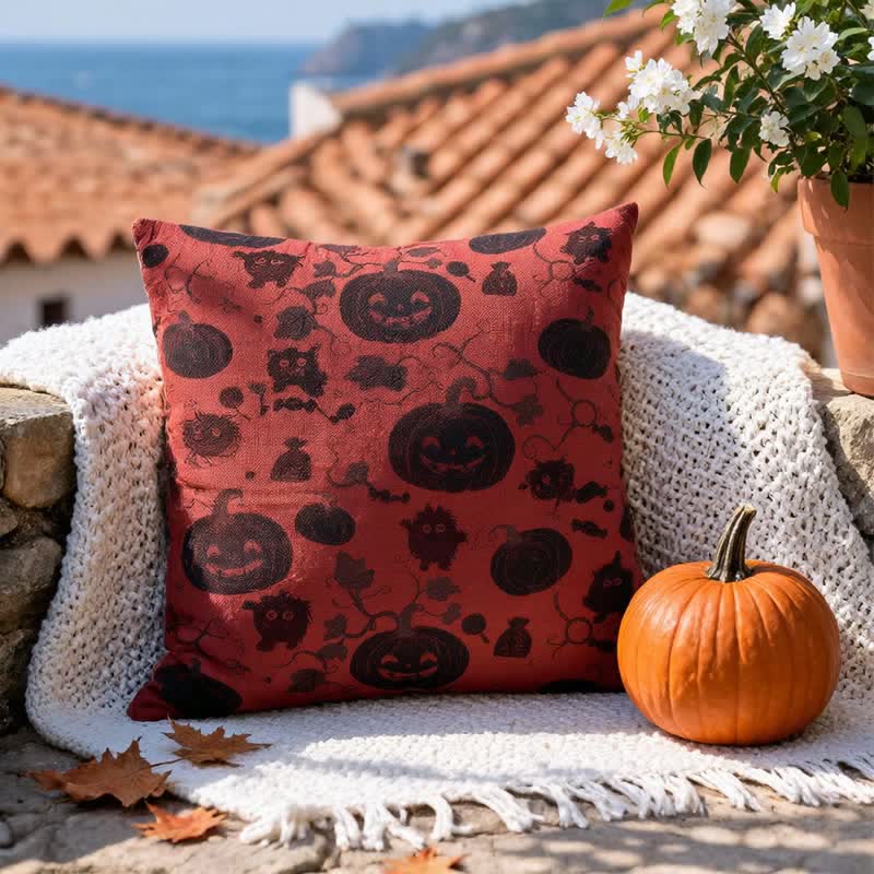 Multi‑Color Halloween Pumpkin & Monster Cotton Pillow - image 1