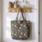 Multi‑Color Halloween Ghost Cotton Tote Bag - Coffee & Yellow - 14.2"W × 15.4"H × 4.1"D - image 9