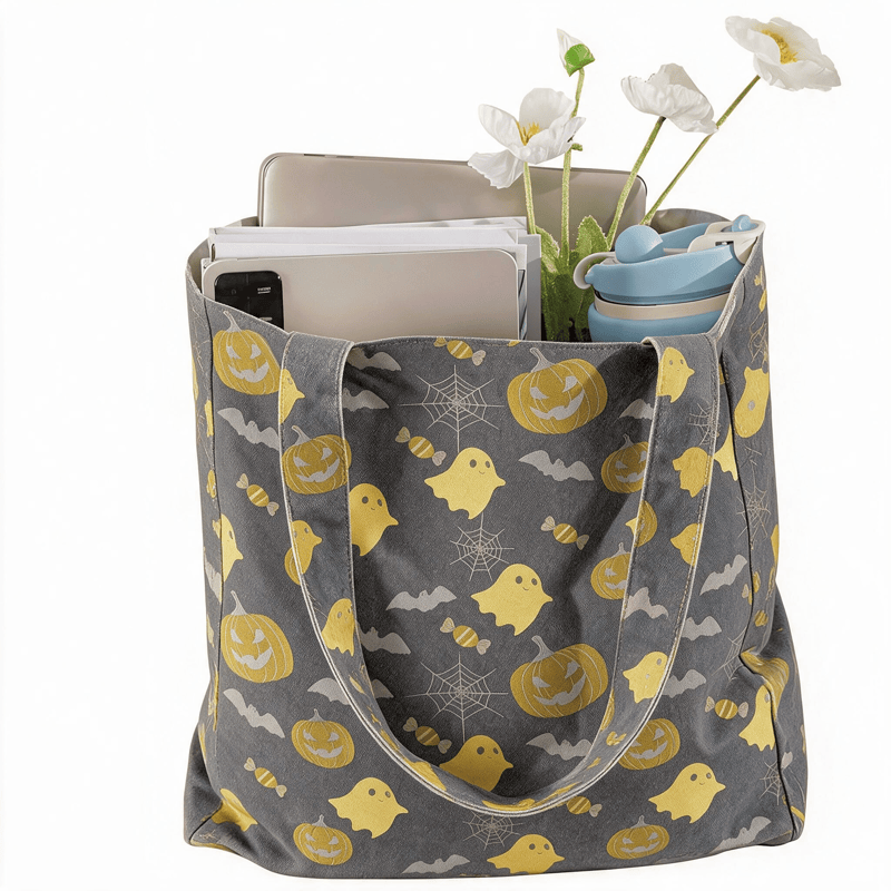 Multi‑Color Halloween Ghost Cotton Tote Bag - image 10