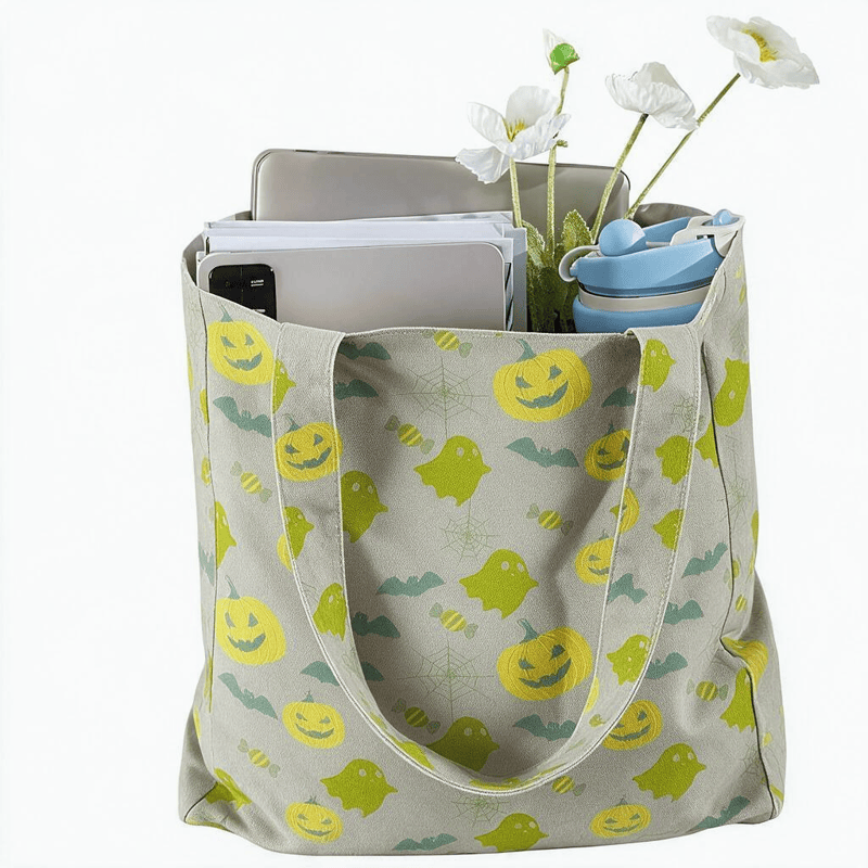 Multi‑Color Halloween Ghost Cotton Tote Bag - image 16