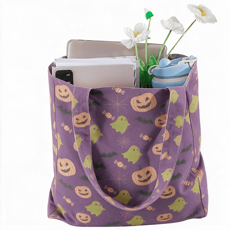 Multi‑Color Halloween Ghost Cotton Tote Bag - image 19