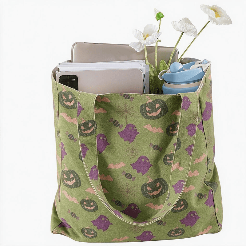 Multi‑Color Halloween Ghost Cotton Tote Bag - image 22