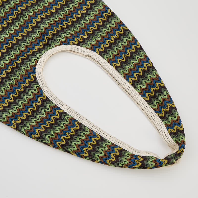 Green Wavy Stripe Tote Shoulder Bag - image 3