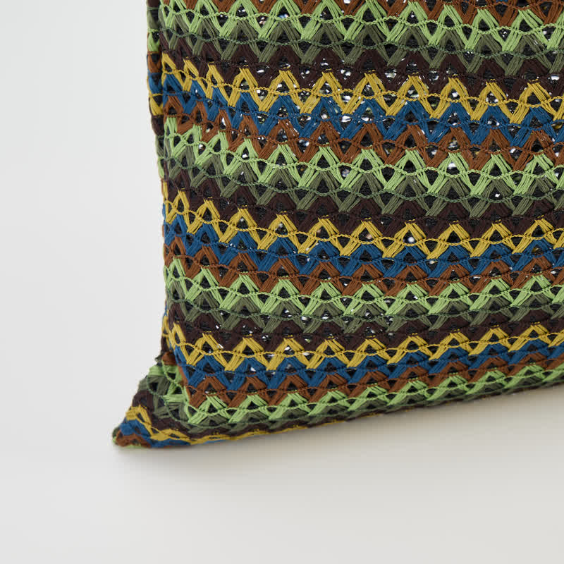 Green Wavy Stripe Tote Shoulder Bag - image 6