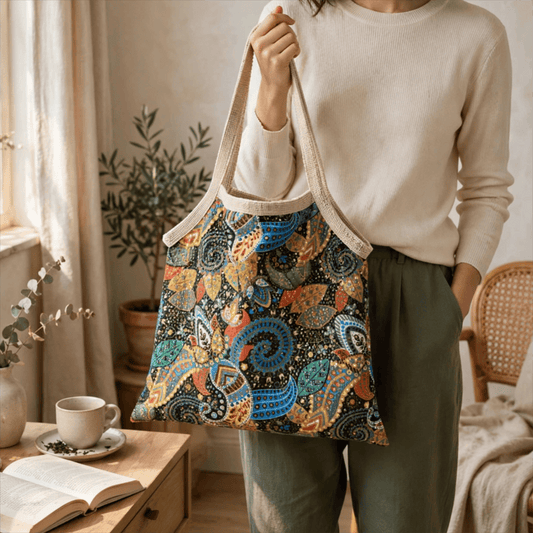 Bohemian Floral Tote Shoulder Bag - 16''W x 15''H - image 0