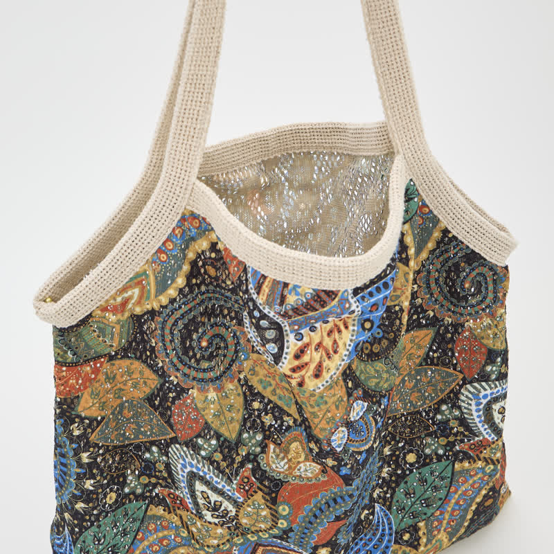 Bohemian Floral Tote Shoulder Bag - image 3