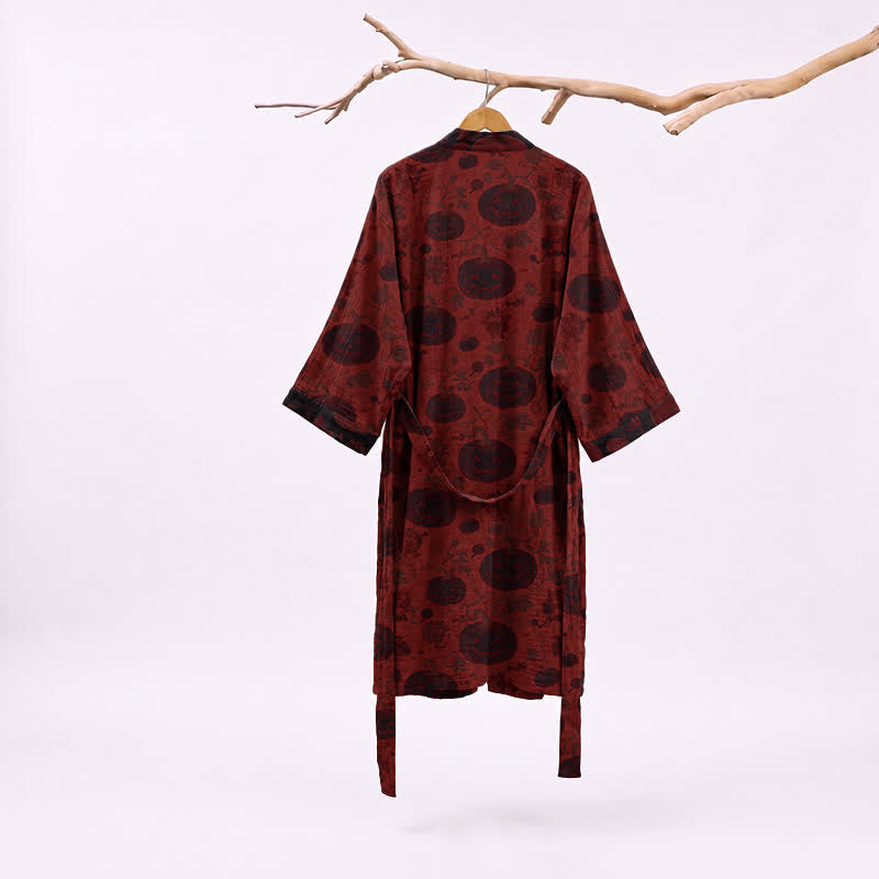 Red-Black Halloween Monster Cotton Kimono Robe - image 1
