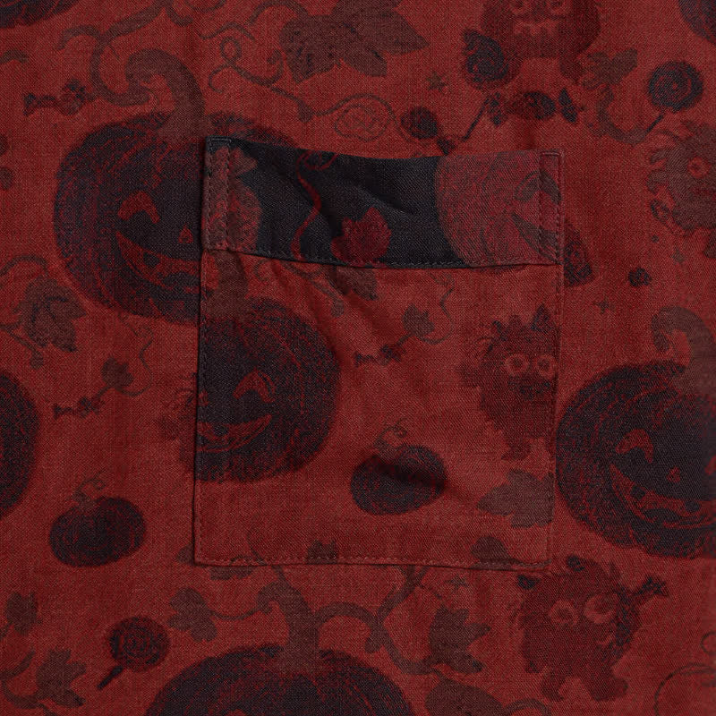 Red-Black Halloween Monster Cotton Kimono Robe - image 4