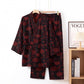 Halloween Pumpkin Cotton Kimono Pajama Set - Black - XL - image 6