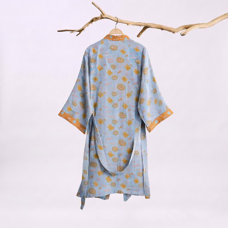 Multi‑Color Pumpkin Halloween Cotton Kimono Robe - image 6