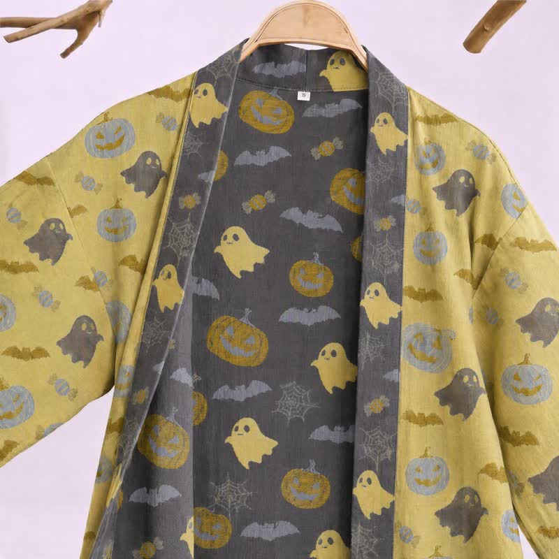 Multi‑Color Pumpkin Halloween Cotton Kimono Robe - image 12