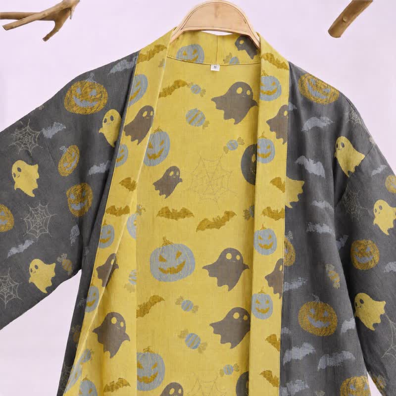 Multi‑Color Pumpkin Halloween Cotton Kimono Robe - image 17