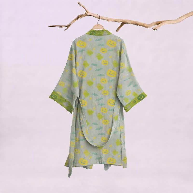 Multi‑Color Pumpkin Halloween Cotton Kimono Robe - image 26