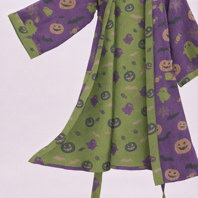 Multi‑Color Pumpkin Halloween Cotton Kimono Robe - image 33