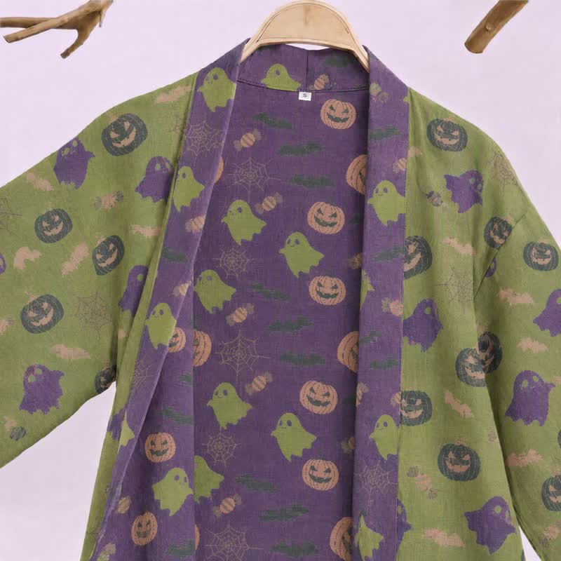 Multi‑Color Pumpkin Halloween Cotton Kimono Robe - image 37