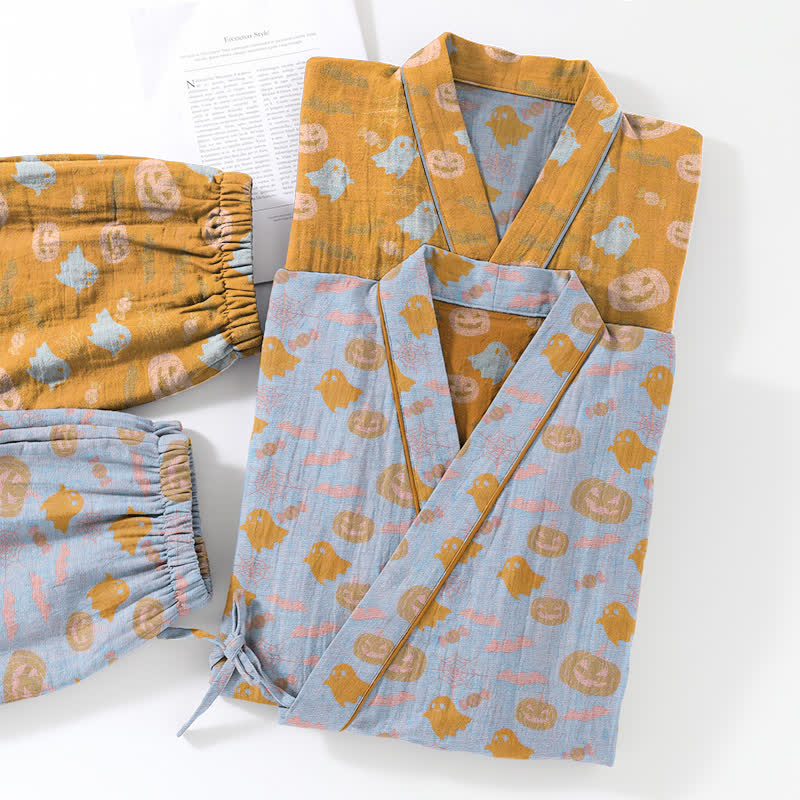Halloween Ghost Pumpkin Cotton Kimono Pajama Set - image 13