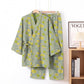 Halloween Ghost Pumpkin Cotton Kimono Pajama Set - Gray & Green - XL - image 40