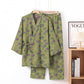 Halloween Ghost Pumpkin Cotton Kimono Pajama Set - Green & Purple - XL - image 56
