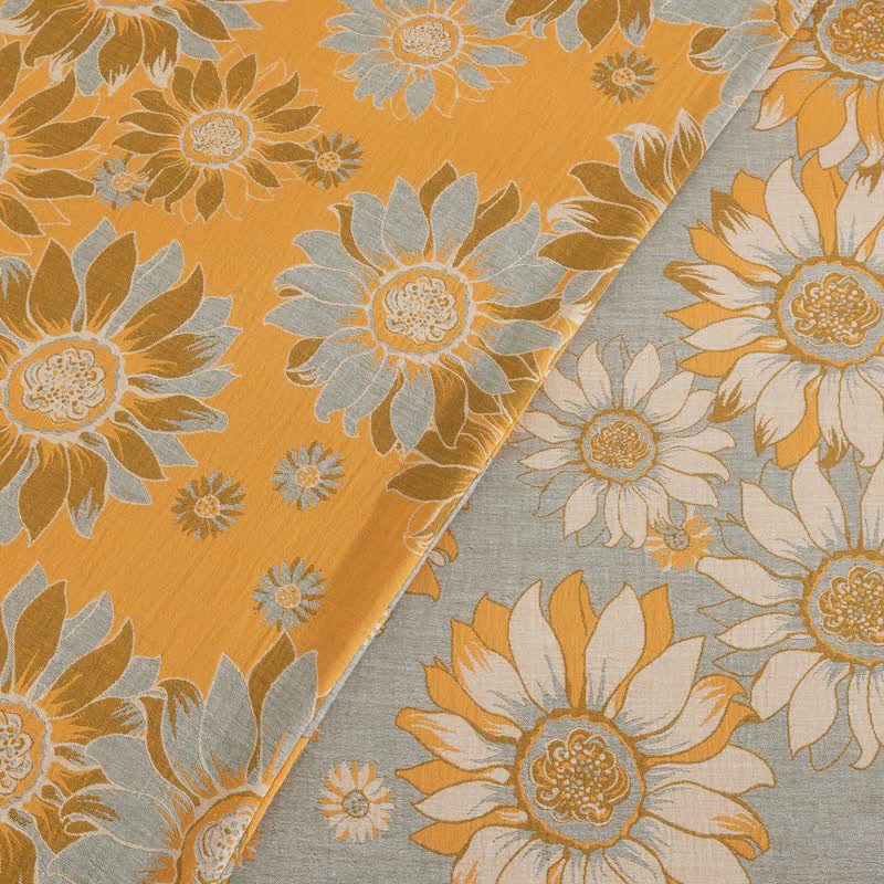 Vintage Sunflower Orange Cotton Bedding Set - image 25