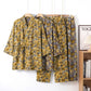 Vintage Ginkgo Leaf Cotton Kimono Pajama Set - image 0