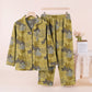 Fall Maple Leaf Cotton Loungewear Set - Yellow & Gray - XL - image 12