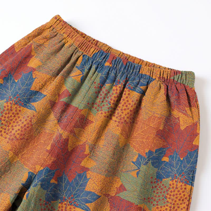 Fall Maple Leaf Cotton Loungewear Set - image 28