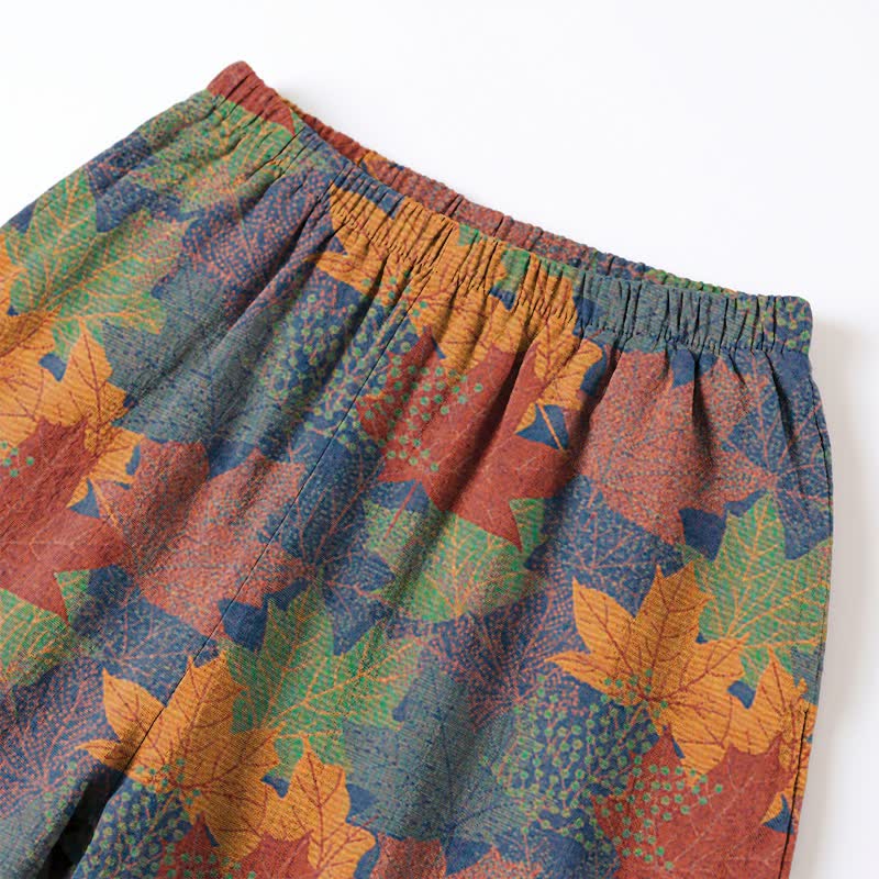 Fall Maple Leaf Cotton Loungewear Set - image 34