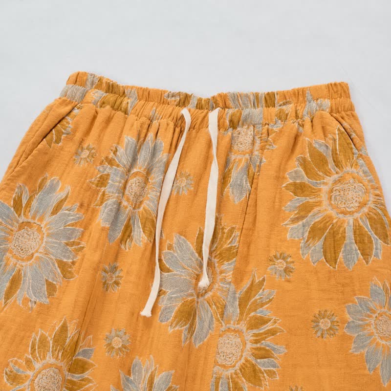 Vintage Sunflower Cotton Lounge Pants - image 2