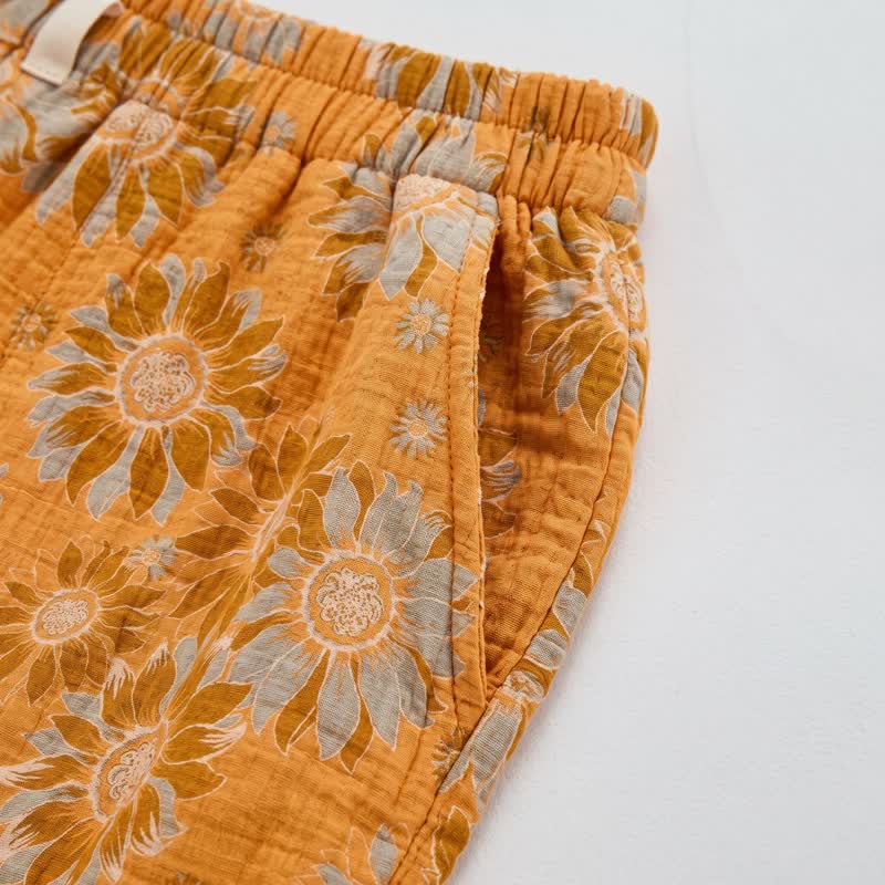 Vintage Sunflower Cotton Lounge Pants - image 3