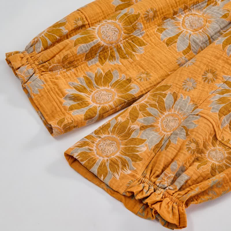 Vintage Sunflower Cotton Lounge Pants - image 5