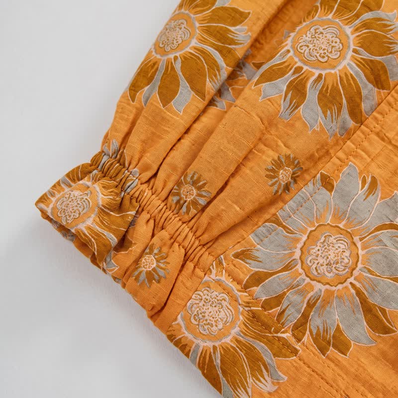 Vintage Sunflower Cotton Lounge Pants - image 4