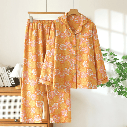Orange Rose Cotton Sleepwear Set - Orange - XXL - image 0