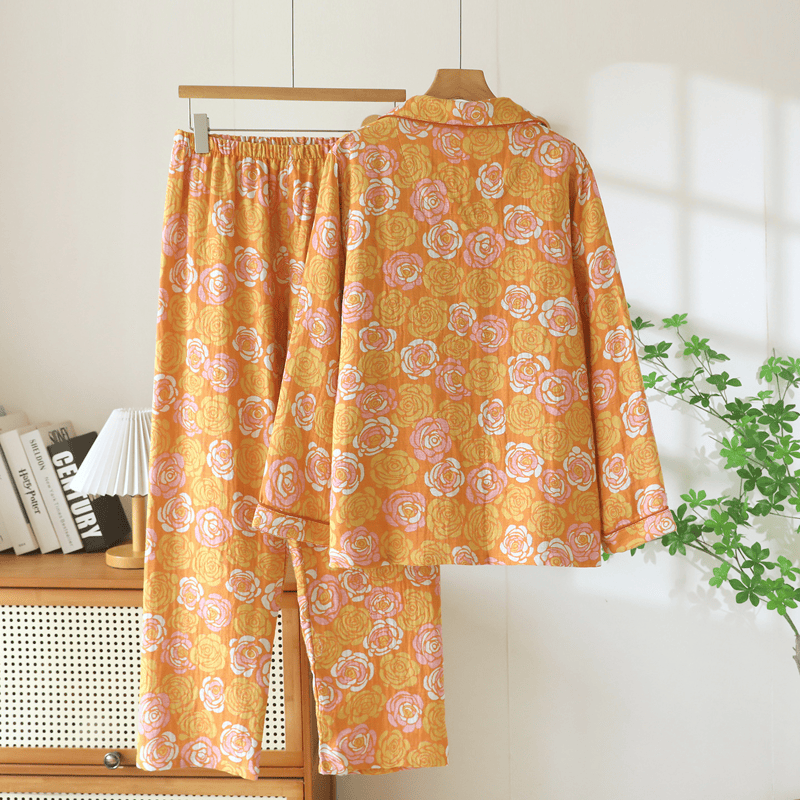 Orange Rose Cotton Sleepwear Set - image 1