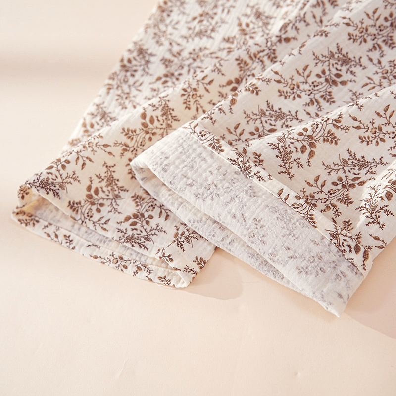 Brown Ditsy Floral Cotton Loungewear Set - image 4
