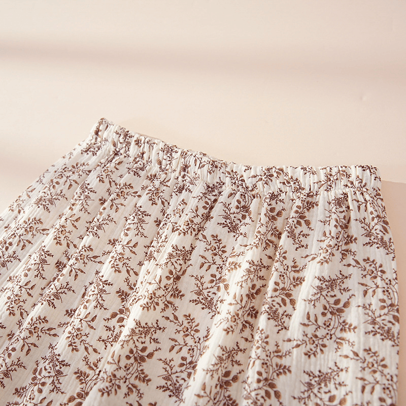Brown Ditsy Floral Cotton Loungewear Set - image 3