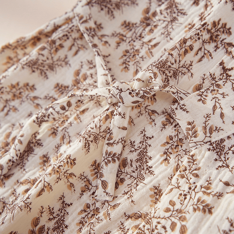 Brown Ditsy Floral Cotton Loungewear Set - image 2