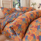 Colorful Maple Leaf Cotton Duvet Cover Bedding Set - Orange & Blue - Bedding Set(4PCS) - King - image 14