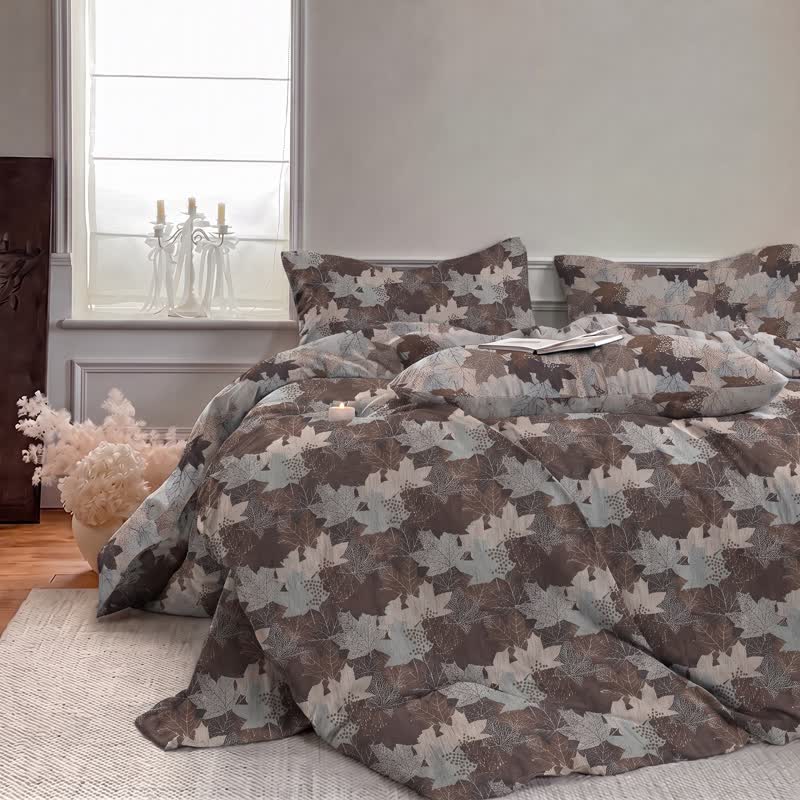 Colorful Maple Leaf Cotton Duvet Cover Bedding Set - image 24