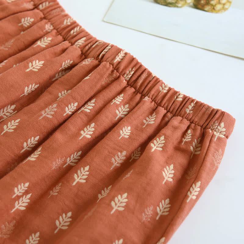 Relaxed Piped Cotton Maple Leaf Loungewear Set - image 6