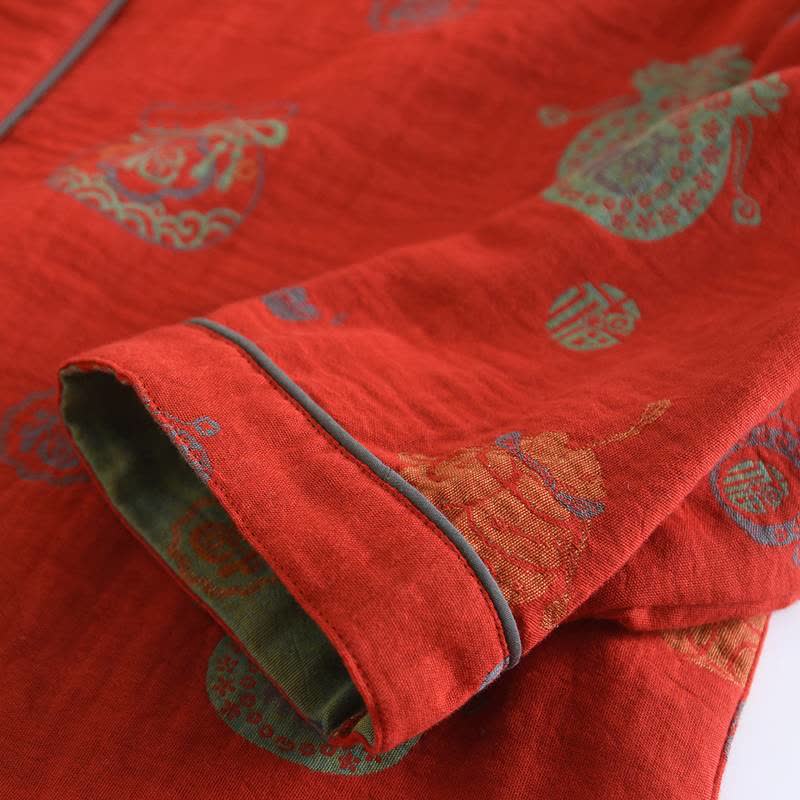 Red Cotton Fortune Pouch Loungewear Set - image 7